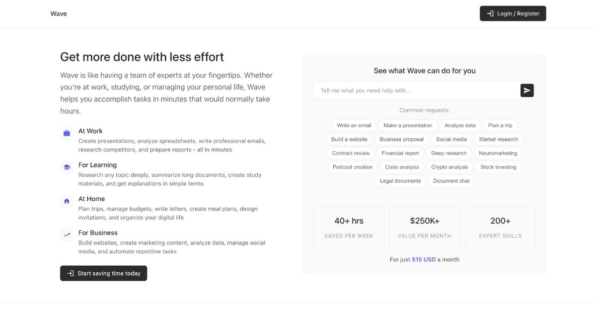 Wave: AI-Powered Productivity Tool for Efficiency