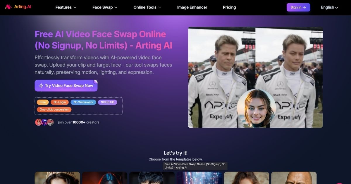 Arting AI Video Face Swap: Seamless Face Replacements