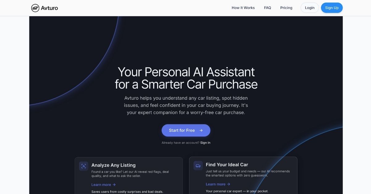 Avturo: AI Car Buying Analysis Platform