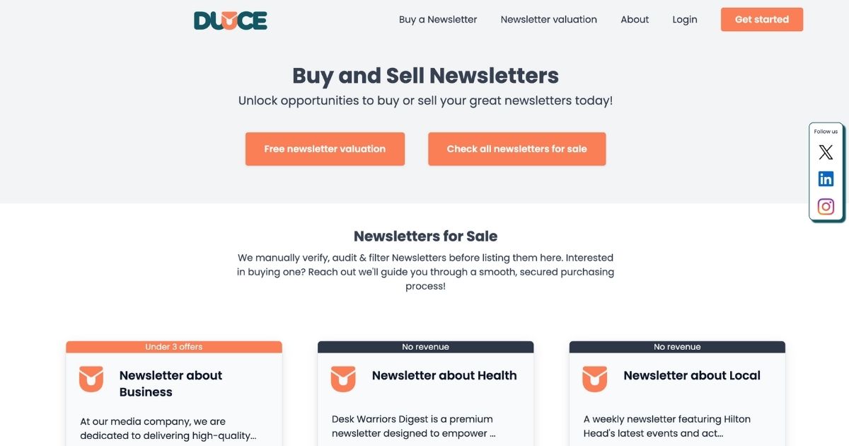 Duuce: Streamlined Marketplace for Newsletters