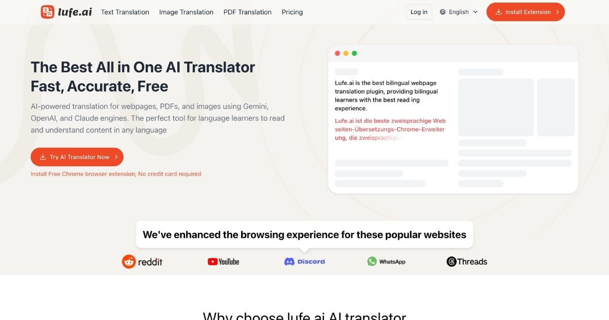 Lufe AI: AI-Powered Translation Tool for Bilingual Learners