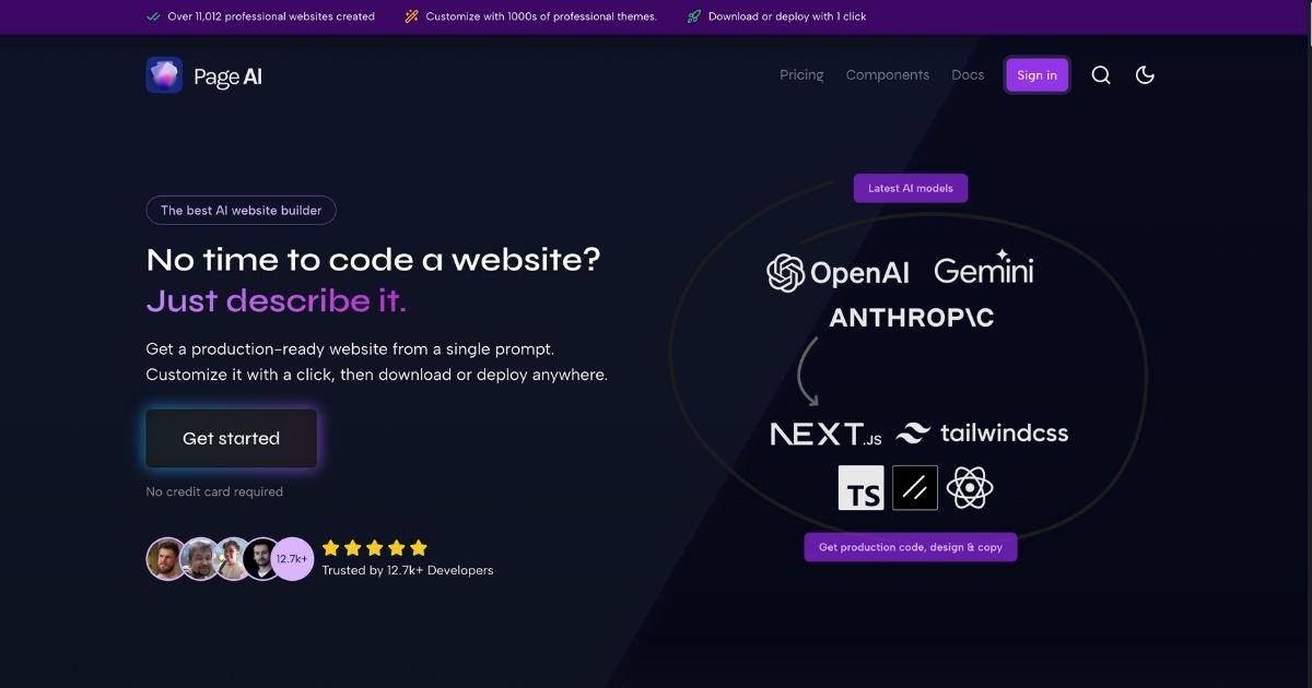 PageAI: AI-Powered Website Builder