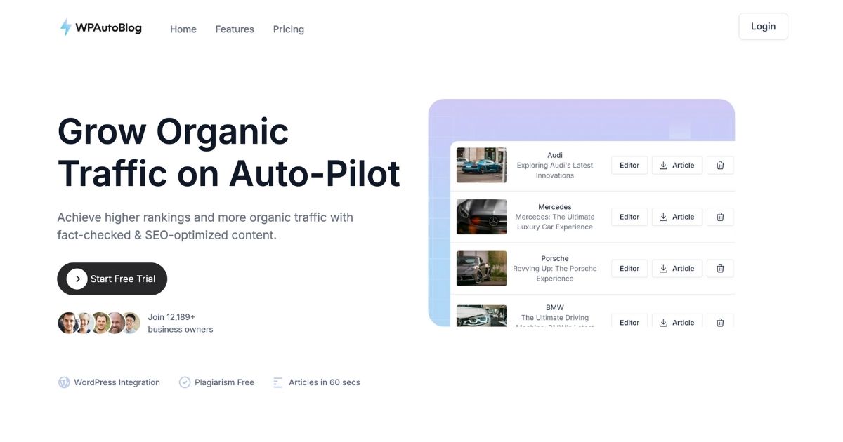 WPAutoBlog: AI-Powered SEO Content Generator