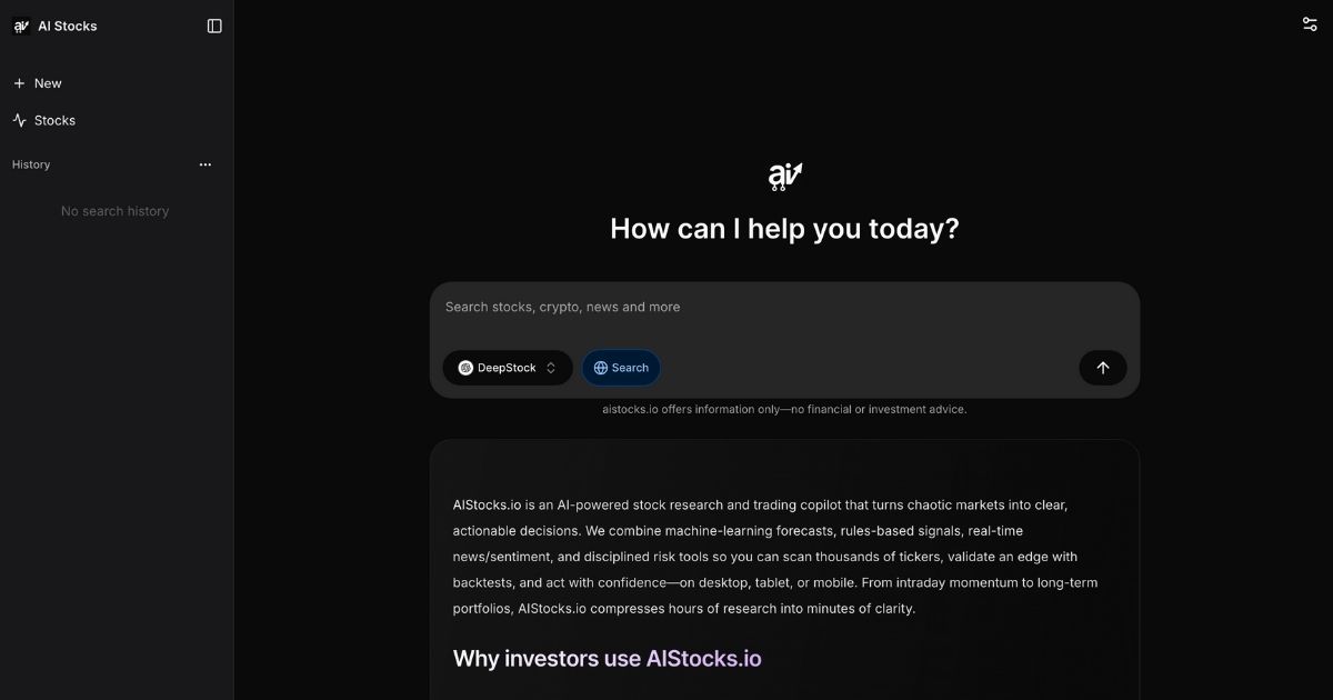 AIStocks.io: AI-Driven Stock Analysis Platform