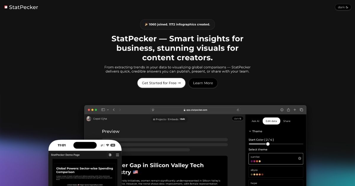 StatPecker: AI-Powered Interactive Infographics