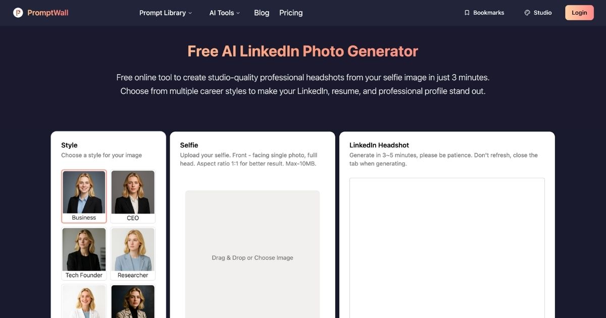 AI LinkedIn Photo Generator: Instant Professional Headshots