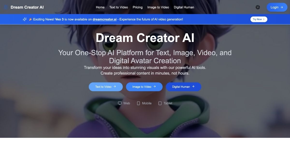 Dream Creator AI: Text-to-Image & Video Transformation