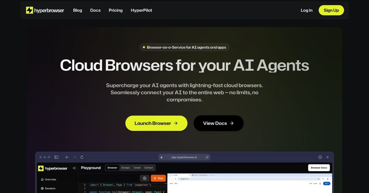 Hyperbrowser: Cloud-Based Browser for Web Automation
