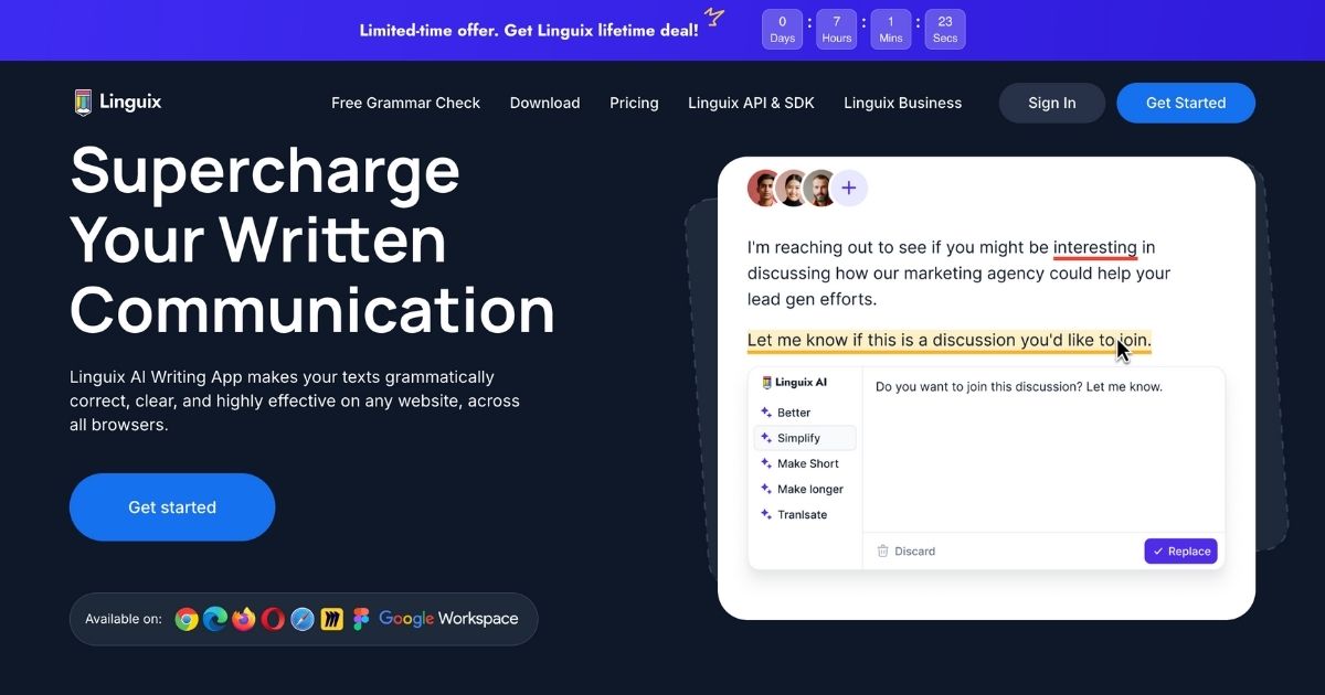 Linguix: AI Writing Assistant Enhancing Communication