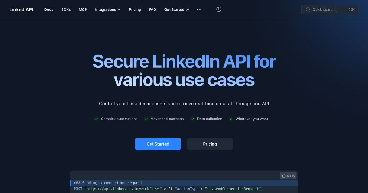 Linked API: Enhance LinkedIn Automation