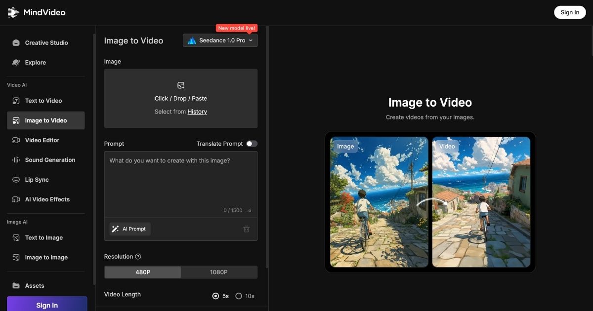 MindVideo AI: Transform Images to Videos
