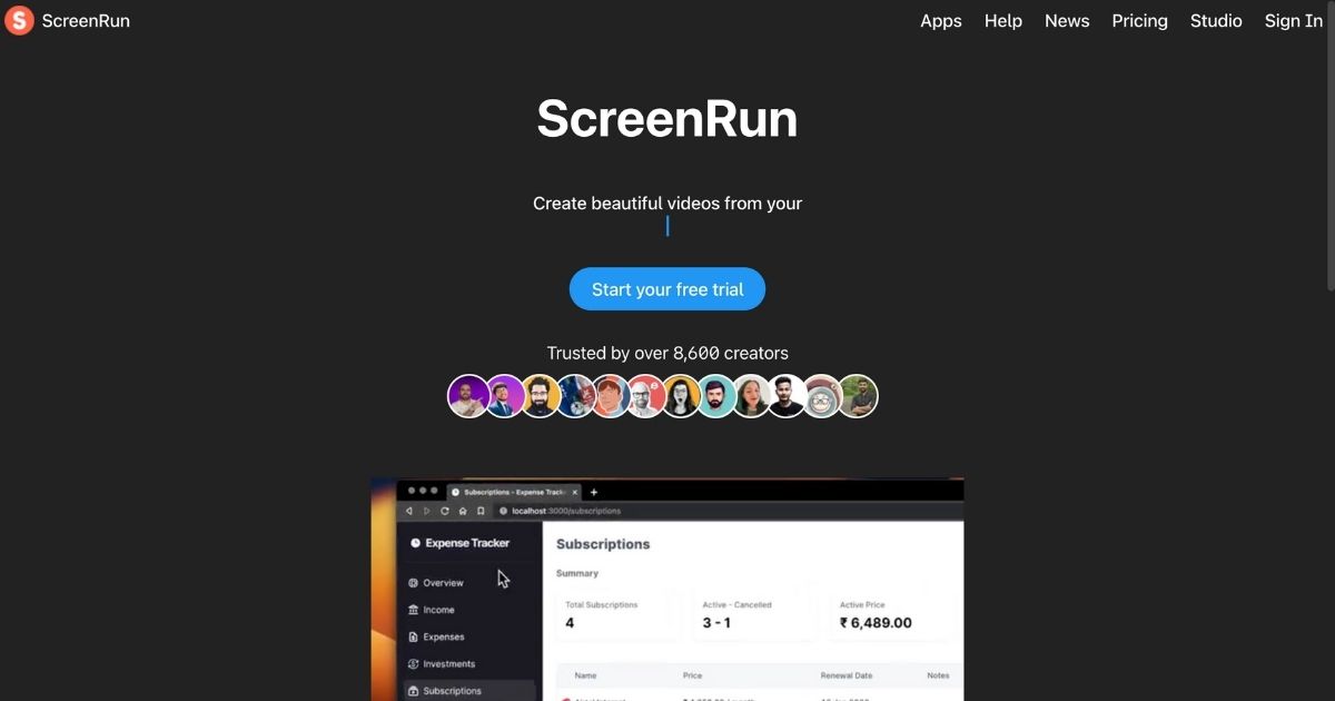 ScreenRun: Versatile Video Creation Tool