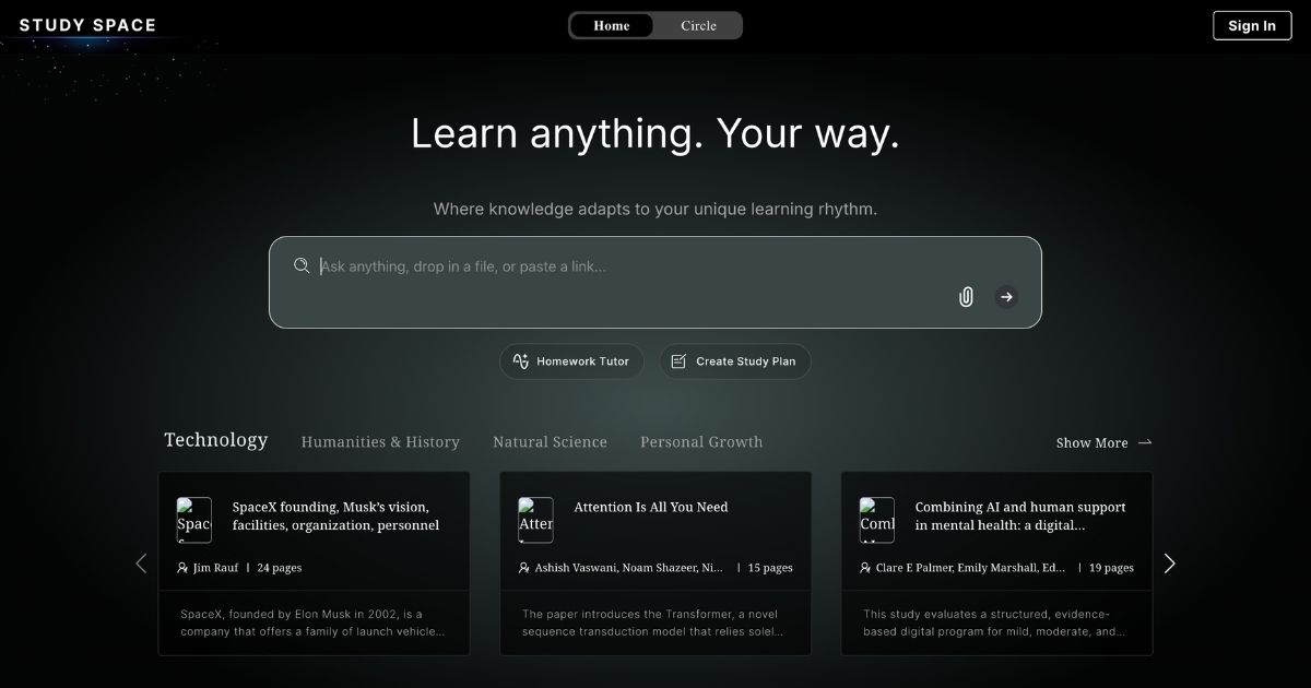 Study Space: Adaptive Learning Platform for All