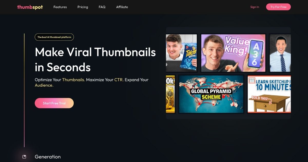 Thumbspot: AI-Powered Thumbnail Generator