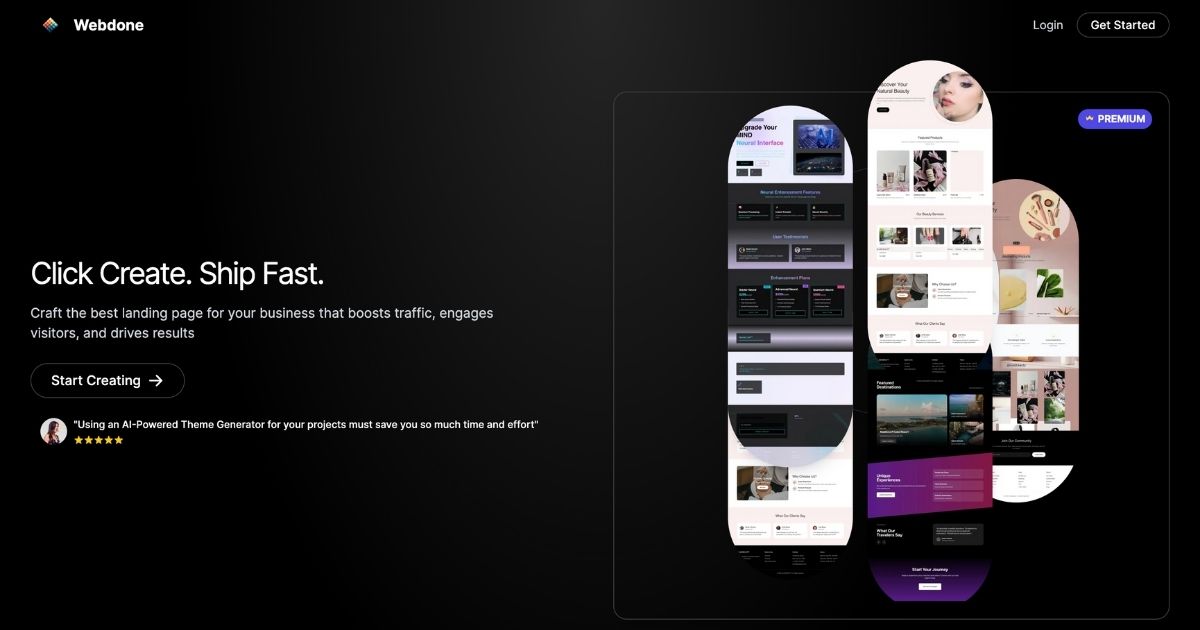 Webdone: AI-Powered Landing Page Builder