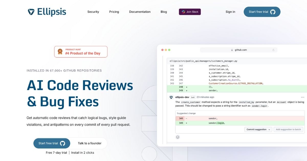 Ellipsis.dev: AI Code Review & Bug-Fixing