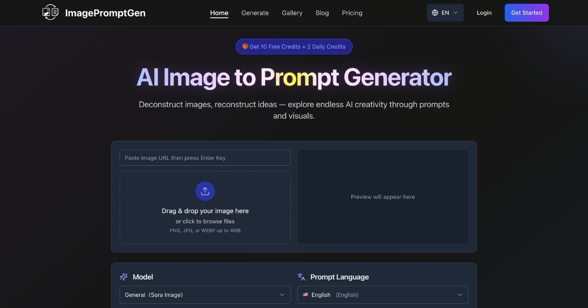 ImagePromptGen: Image-to-Prompt AI Tool