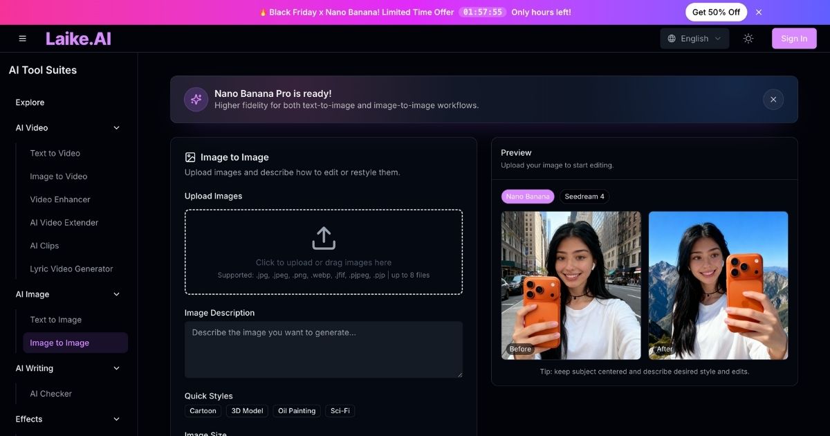 Image to Image Transformation Tool: AI-Powered Visual Enhancement