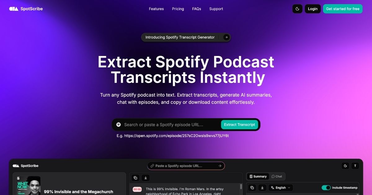SpotScribe: Spotify Transcripts Made Easy
