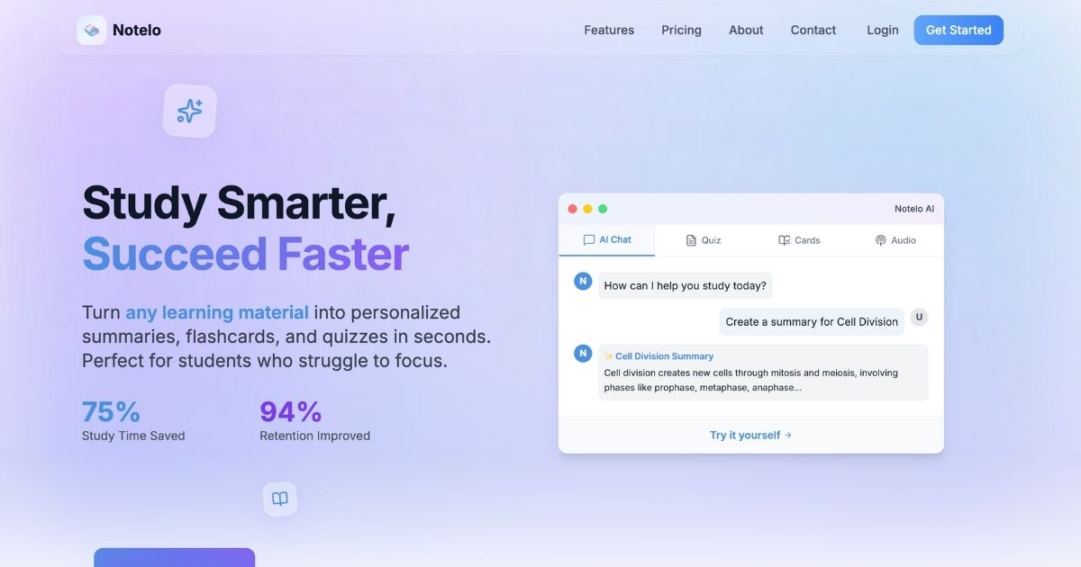 Notelo AI: AI-Powered Study Assistant