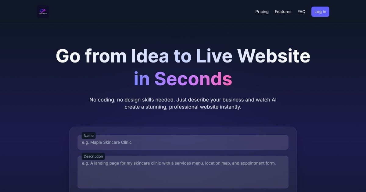 InstaWebAI: AI-Powered Website Builder for SEO-Friendly Sites
