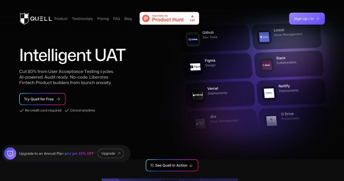 Quellit.ai: AI-Powered Fintech UAT Automation