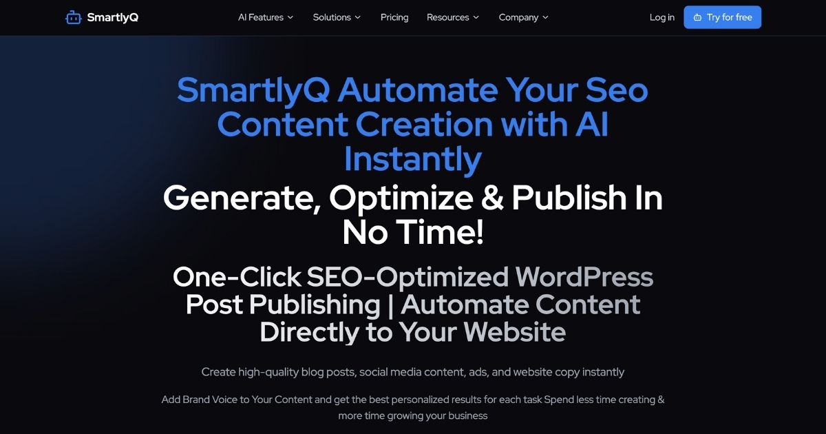 SmartlyQ: AI-Powered Content Creation Platform