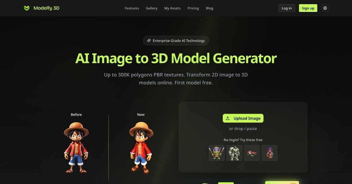 Modelfy 3D: Professional-Grade 3D Model Generator