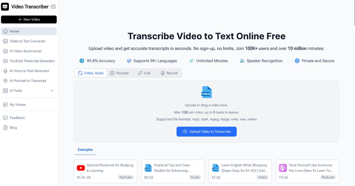 Video Transcriber AI: Convert Video to Text