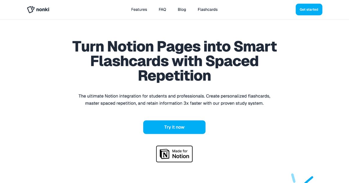 Nonki: Notion Flashcards for Efficient Learning