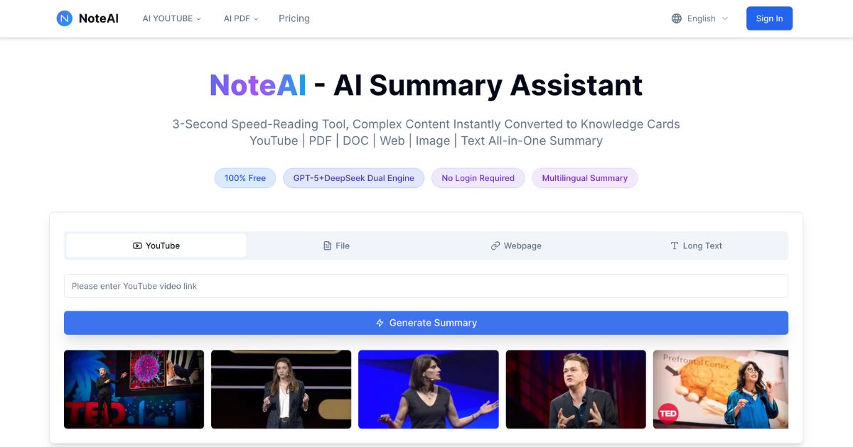 NoteAI: AI-Powered Content Summarization Solution