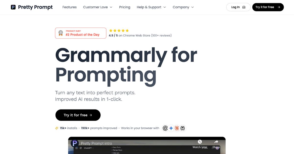 Pretty Prompt: Instant AI Prompt Refinement