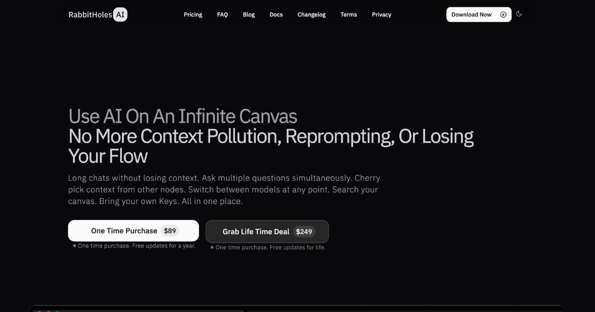RabbitHoles AI: Enhance AI Conversations Node-Based.