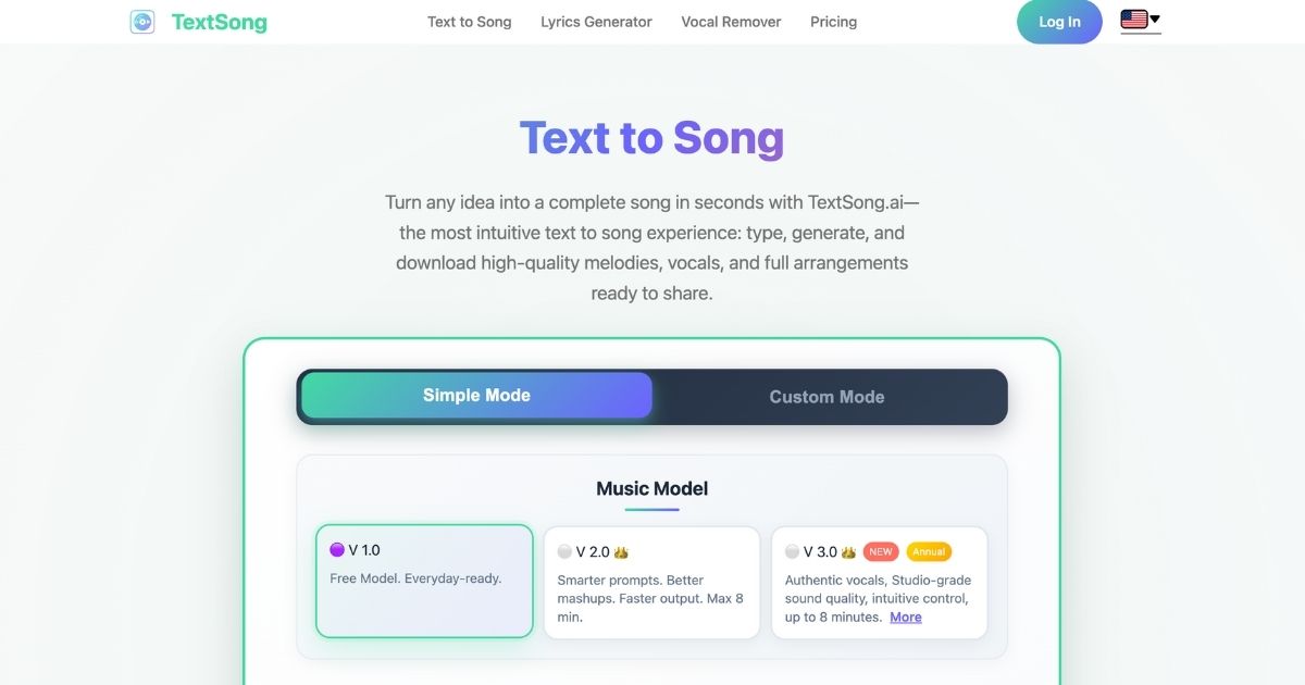 TextSong.ai: AI-Powered Song Creation Tool