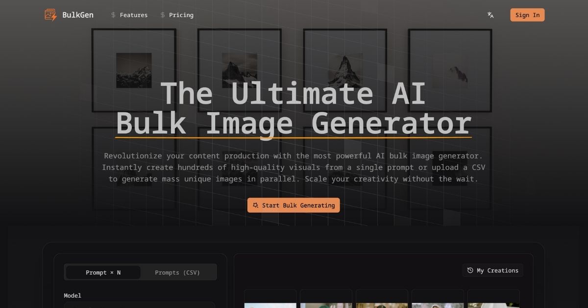 BulkGen: AI Image Generation Tool