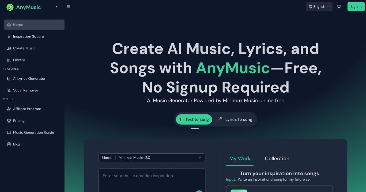 AnyMusic: AI-Powered Music Generation Platform