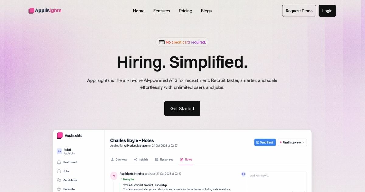 Applisights: AI-Powered ATS Streamlining Recruitment.