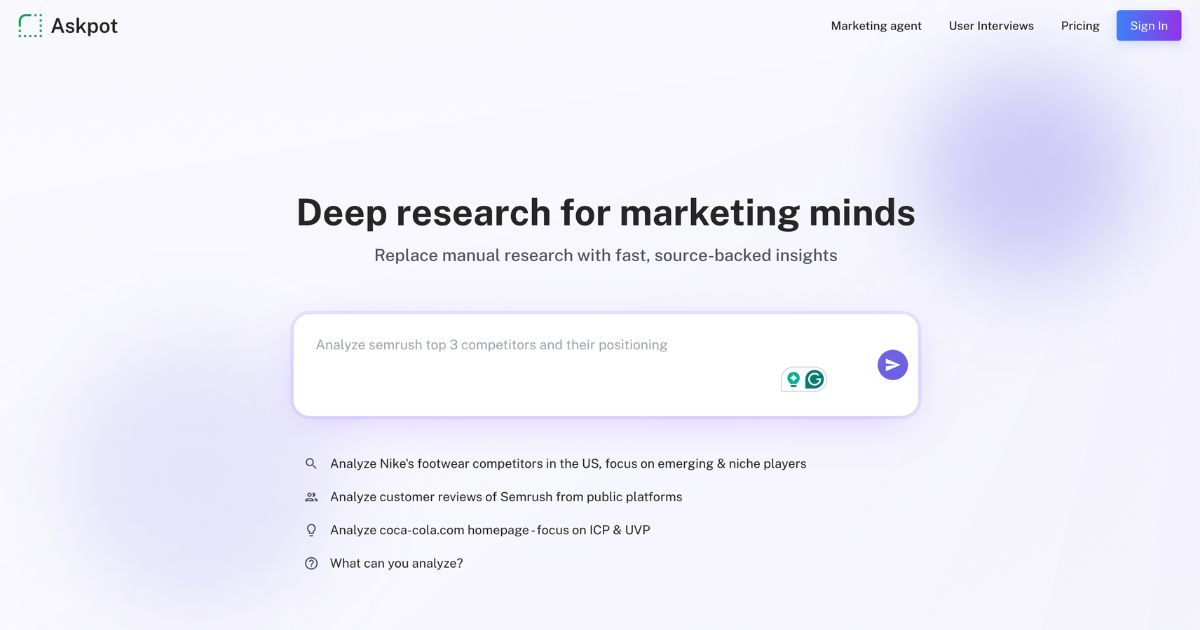 Askpot: Streamlining Competitive Analysis Effortlessly