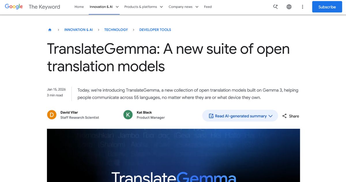 TranslateGemma: Advanced Multilingual Translation Models