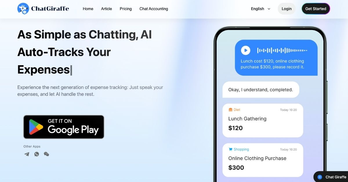 ChatGiraffe AI: Expense Management Simplified
