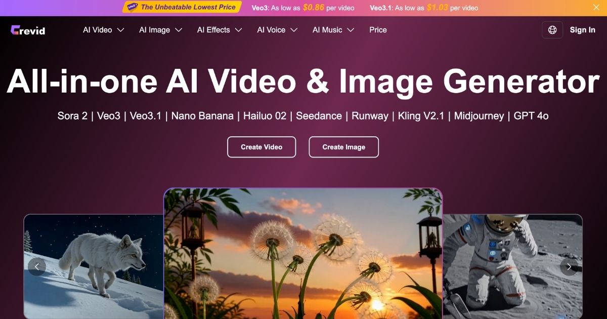Crevid AI: AI Video & Image Creation