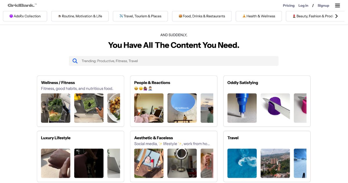 GridBank: Authentic UGC Video Library