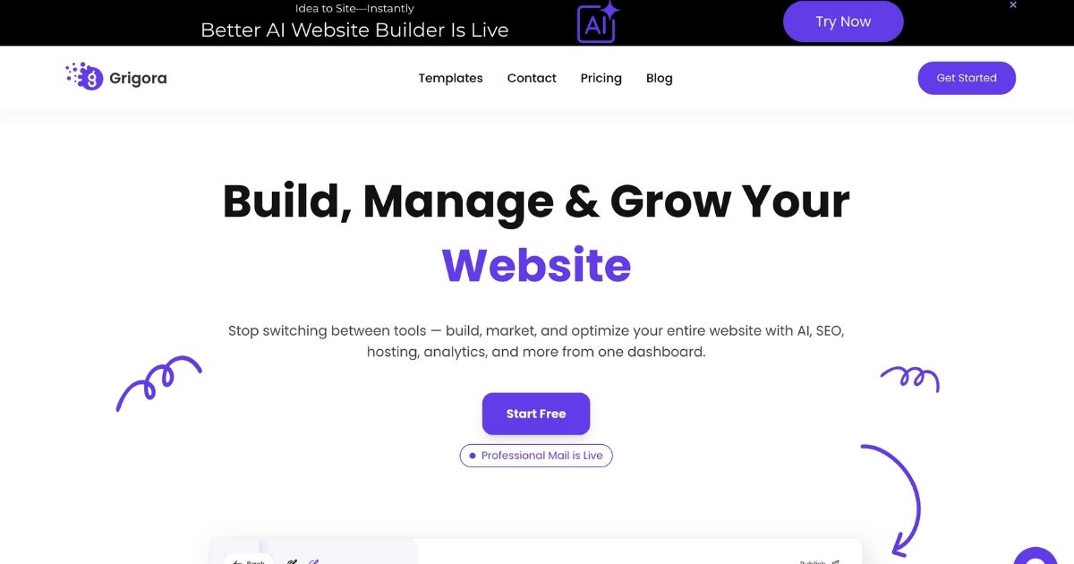 Grigora: All-in-One Website Building Platform