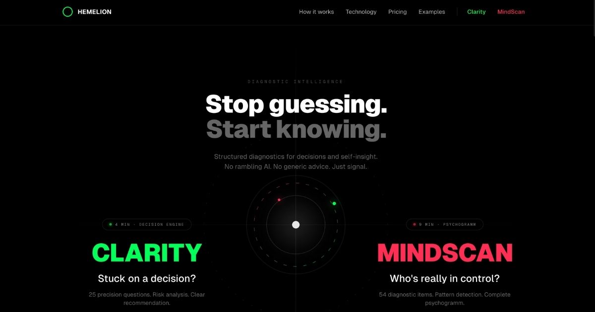 Hemelion: Diagnostic Intelligence for Decision-making