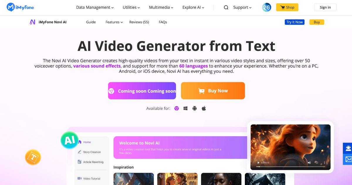 Novi AI: Text to Video Transformation