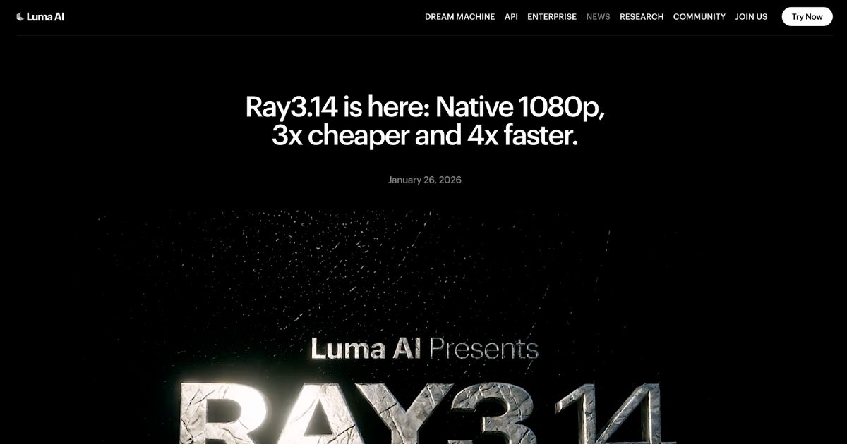 Ray3.14: AI Video Generation Advancements