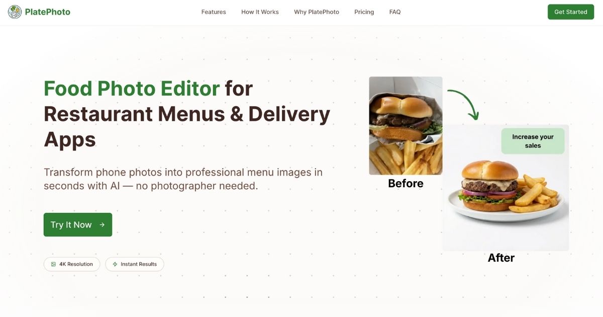 PlatePhoto: AI-Powered Food Menu Imaging