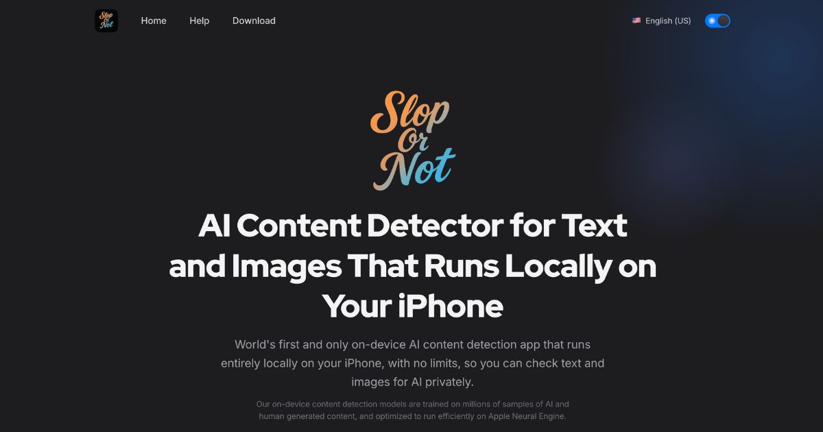 Slop Or Not: On-Device AI Detection