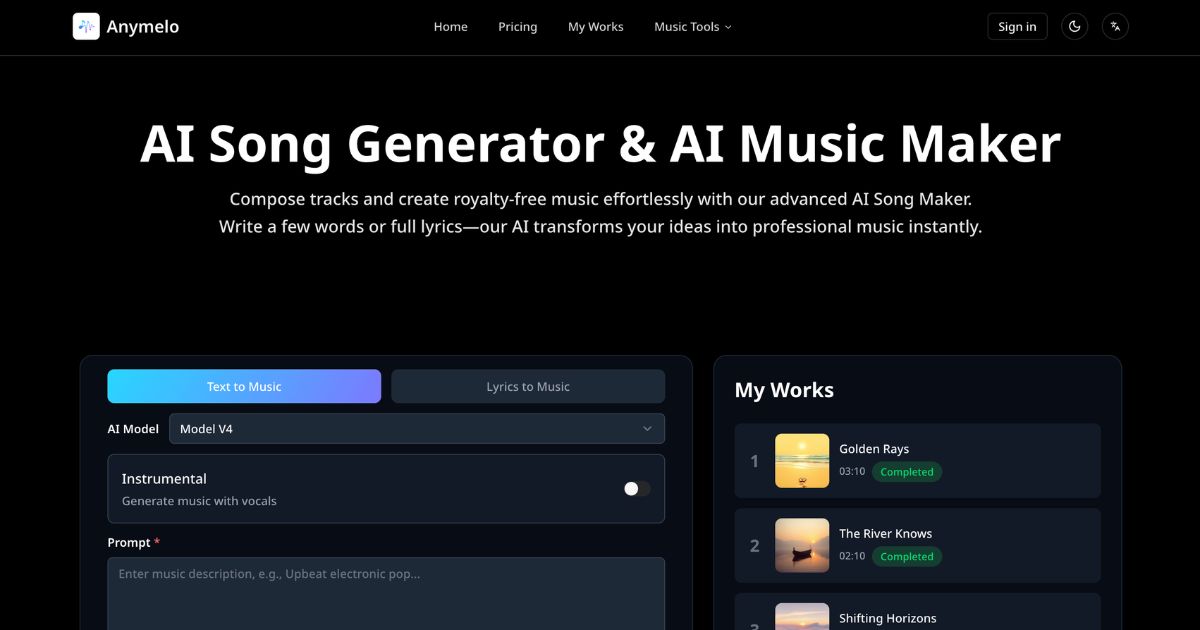Anymelo: AI Music Creation Platform