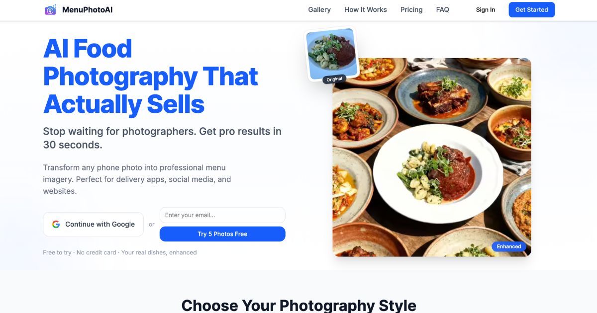 MenuPhotoAI: Instant Professional Food Image Enhancement